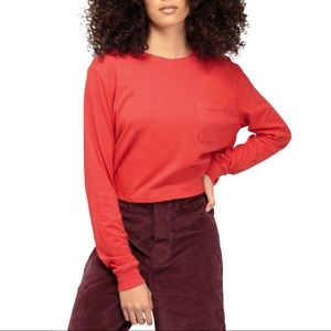 RED CROPPED LONG SLEEVE - RICHER POORER